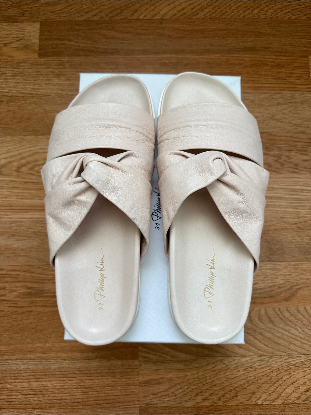 3.1 Phillip Lim Twister Pool Slide Sandals - Blush Neutral Size 41
